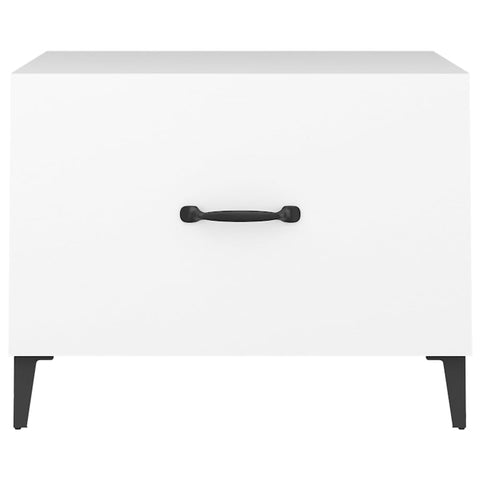 vidaXL Coffee Table with Metal Legs 2 pcs White 50x50x40 cm