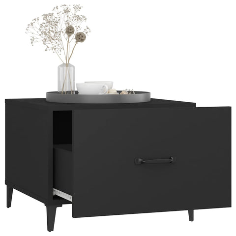 vidaXL Coffee Table with Metal Legs 2 pcs Black 50x50x40 cm