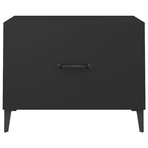 vidaXL Coffee Table with Metal Legs 2 pcs Black 50x50x40 cm