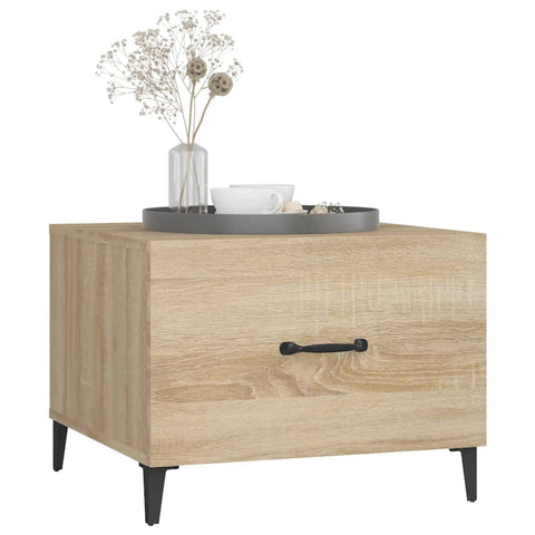vidaXL Coffee Table with Metal Legs Sonoma Oak 50x50x40 cm