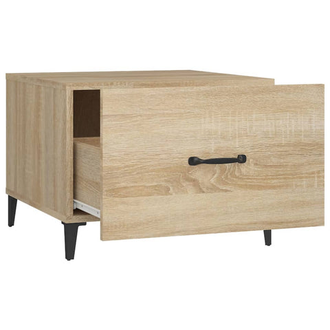 vidaXL Coffee Table with Metal Legs Sonoma Oak 50x50x40 cm