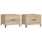 vidaXL Coffee Table with Metal Legs 2 pcs Sonoma Oak 50x50x40 cm