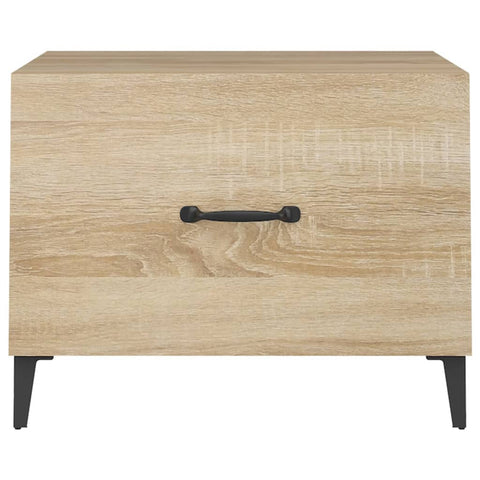vidaXL Coffee Table with Metal Legs 2 pcs Sonoma Oak 50x50x40 cm