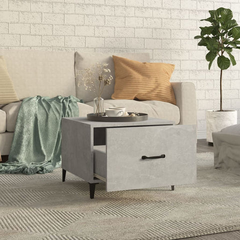 vidaXL Coffee Table with Metal Legs Concrete Grey 50x50x40 cm
