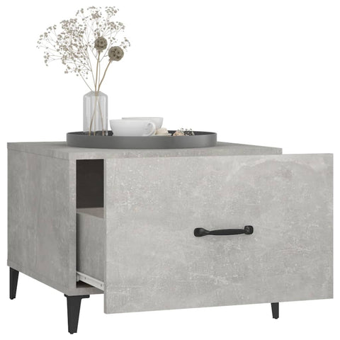 vidaXL Coffee Table with Metal Legs Concrete Grey 50x50x40 cm