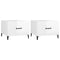 vidaXL Coffee Tables with Metal Legs 2 pcs High Gloss White 50x50x40 cm