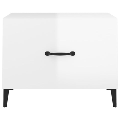 vidaXL Coffee Tables with Metal Legs 2 pcs High Gloss White 50x50x40 cm