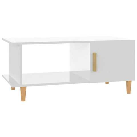 vidaXL Coffee Table High Gloss White 90x50x40 cm Engineered Wood