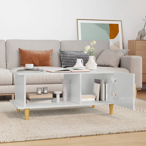 vidaXL Coffee Table High Gloss White 90x50x40 cm Engineered Wood