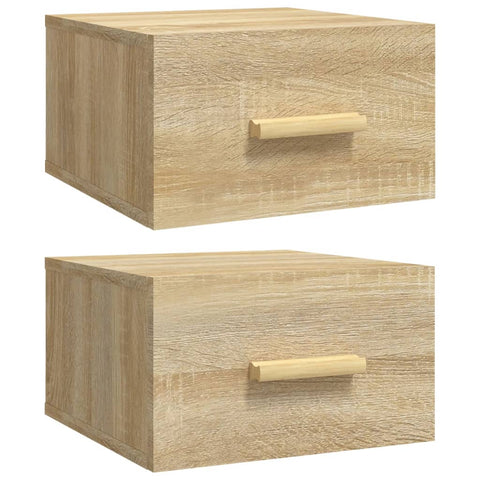 vidaXL Wall-mounted Bedside Cabinets 2 pcs Sonoma Oak 35x35x20 cm