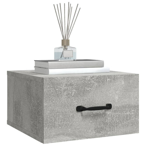 vidaXL Wall-mounted Bedside Cabinet Concrete Grey 35x35x20 cm