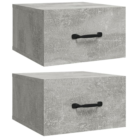 vidaXL Wall-mounted Bedside Cabinets 2 pcs Concrete Grey 35x35x20 cm