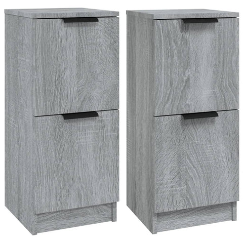 vidaXL Sideboards 2 pcs Grey Sonoma 30x30x70 cm Engineered Wood
