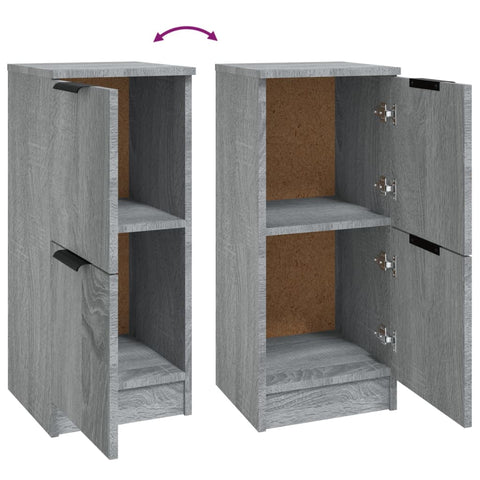 vidaXL Sideboards 2 pcs Grey Sonoma 30x30x70 cm Engineered Wood