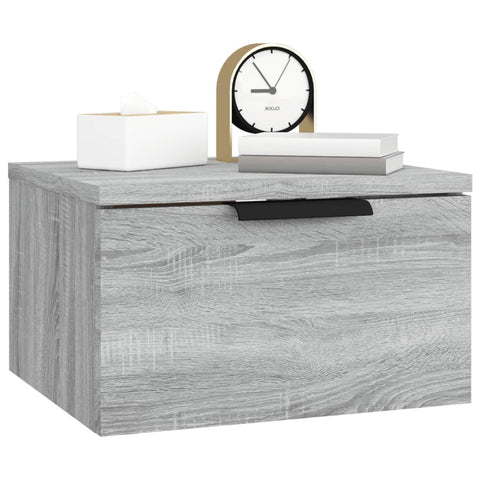 vidaXL Wall-mounted Bedside Cabinet Grey Sonoma 34x30x20 cm