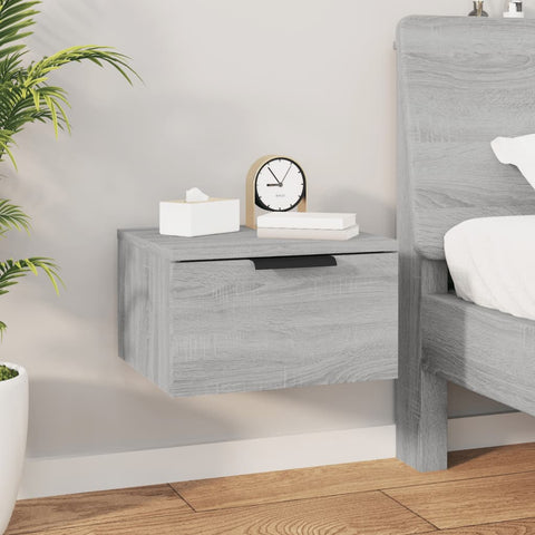 vidaXL Wall-mounted Bedside Cabinet Grey Sonoma 34x30x20 cm