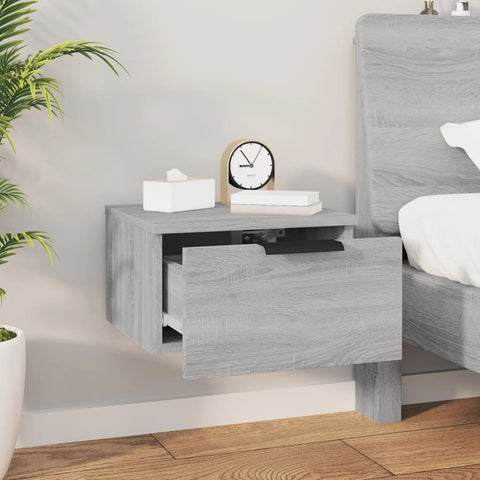 vidaXL Wall-mounted Bedside Cabinets 2 pcs Grey Sonoma 34x30x20 cm