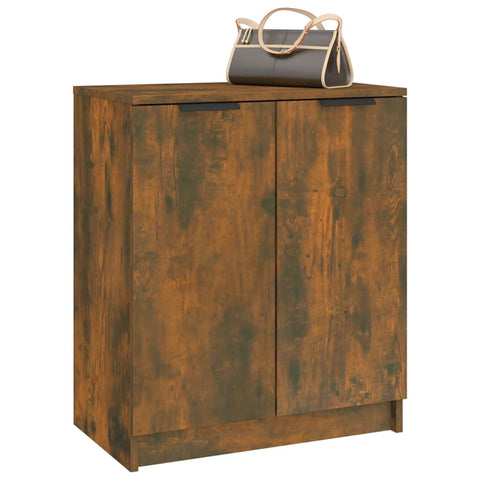 vidaXL Shoe Cabinet Smoked Oak 59x35x70 cm Engineered Wood