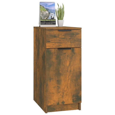vidaXL Desk Cabinet Smoked Oak 33.5x50x75 cm Engineered Wood