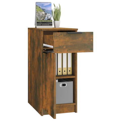vidaXL Desk Cabinet Smoked Oak 33.5x50x75 cm Engineered Wood