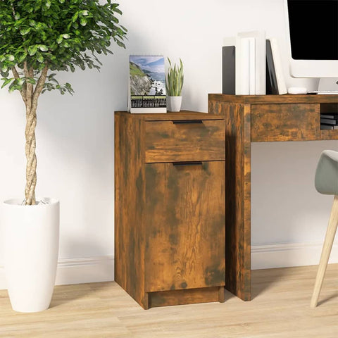 vidaXL Desk Cabinet Smoked Oak 33.5x50x75 cm Engineered Wood