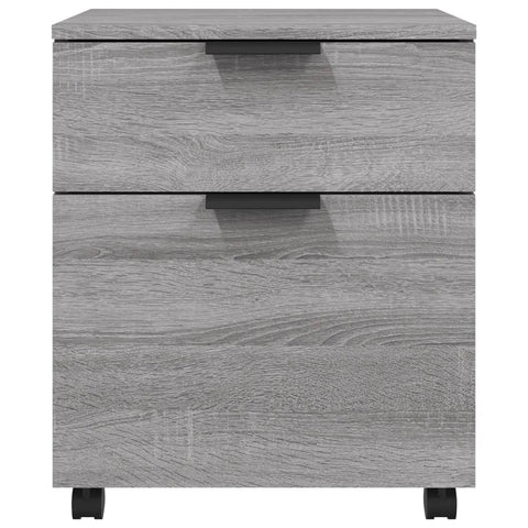 vidaXL Mobile File Cabinet with Wheels Grey Sonoma 45x38x54 cm Engineered Wood