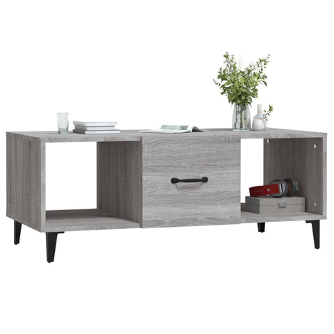 vidaXL Coffee Table Grey Sonoma 102x50x40 cm Engineered Wood