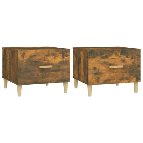 vidaXL Coffee Tables 2 pcs Smoked Oak 50x50x40 cm Engineered Wood