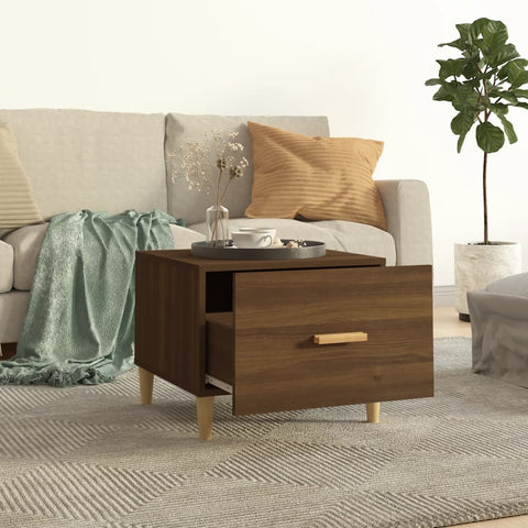 vidaXL Coffee Table Brown Oak 50x50x40 cm Engineered Wood