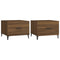 vidaXL Coffee Tables with Metal Legs 2 pcs Brown Oak 50x50x40 cm