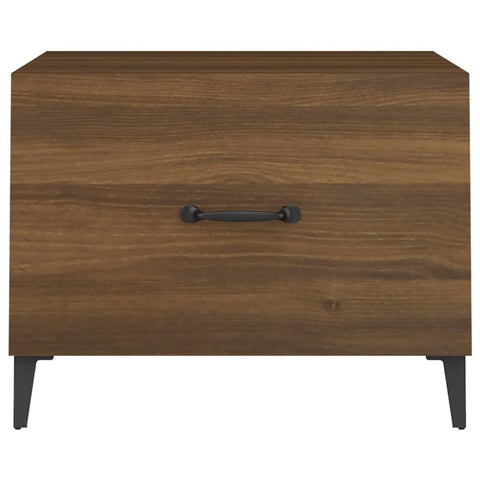 vidaXL Coffee Tables with Metal Legs 2 pcs Brown Oak 50x50x40 cm