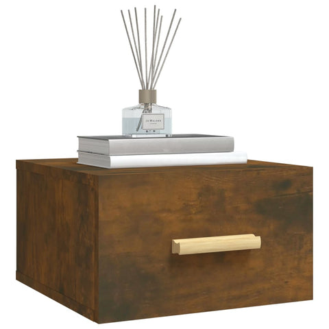 vidaXL Wall-mounted Bedside Cabinets 2 pcs Smoked Oak 35x35x20 cm