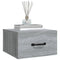 vidaXL Wall-mounted Bedside Cabinet Grey Sonoma 35x35x20 cm