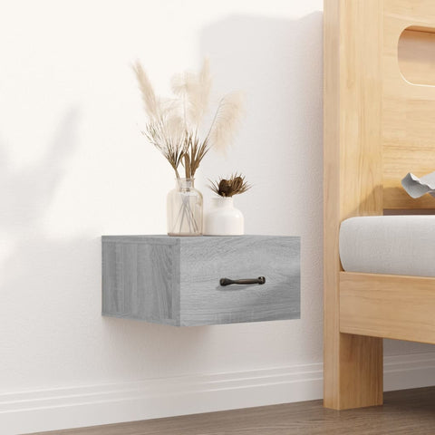 vidaXL Wall-mounted Bedside Cabinet Grey Sonoma 35x35x20 cm