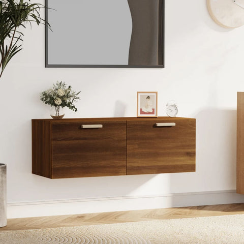vidaXL Wall Cabinet Brown Oak 100x36.5x35 cm Engineered Wood