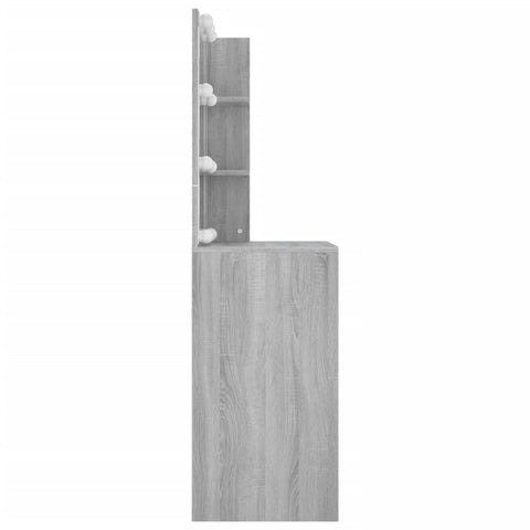 vidaXL Dressing Table with LED Grey Sonoma 60x40x140 cm