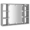 vidaXL Mirror Cabinet with LED Grey Sonoma 76x15x55 cm