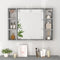 vidaXL Mirror Cabinet with LED Grey Sonoma 76x15x55 cm