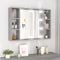 vidaXL Mirror Cabinet with LED Grey Sonoma 76x15x55 cm