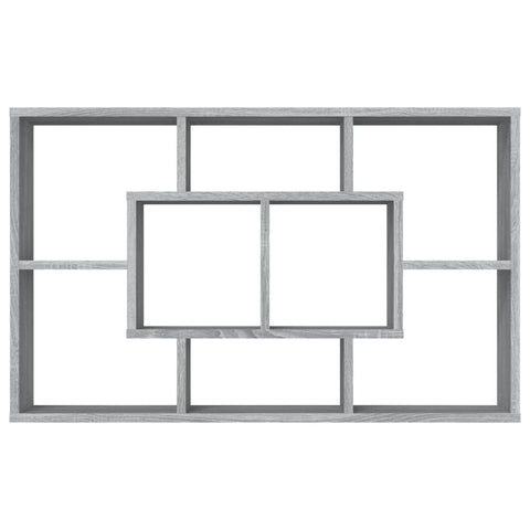 vidaXL Wall Shelf Grey Sonoma 85x16x52.5 cm Engineered Wood