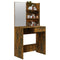 vidaXL Dressing Table with Mirror Smoked Oak 74.5x40x141 cm