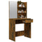 vidaXL Dressing Table with Mirror Smoked Oak 74.5x40x141 cm