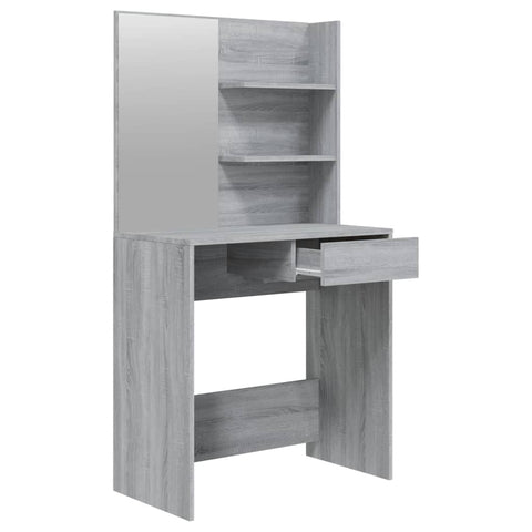 vidaXL Dressing Table with Mirror Grey Sonoma 74.5x40x141 cm