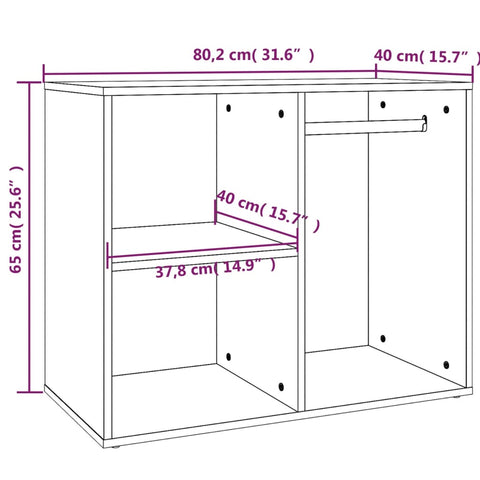 vidaXL Dressing Cabinet Grey Sonoma 80x40x65 cm Engineered Wood