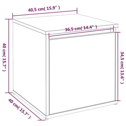 vidaXL Box Drawer Brown Oak 40.5x40x40 cm Engineered Wood