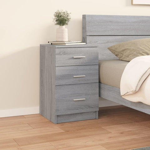 vidaXL Bed Cabinet Grey Sonoma 40x40x63 cm Engineered Wood