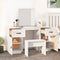 vidaXL Dressing Table Set with a Mirror White Solid Wood Pine