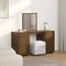 vidaXL Dressing Table Set with a Mirror Honey Brown Solid Wood Pine