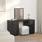 vidaXL Dressing Table Set with a Mirror Black Solid Wood Pine