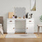 vidaXL Dressing Table Set with LED White Solid Wood Pine